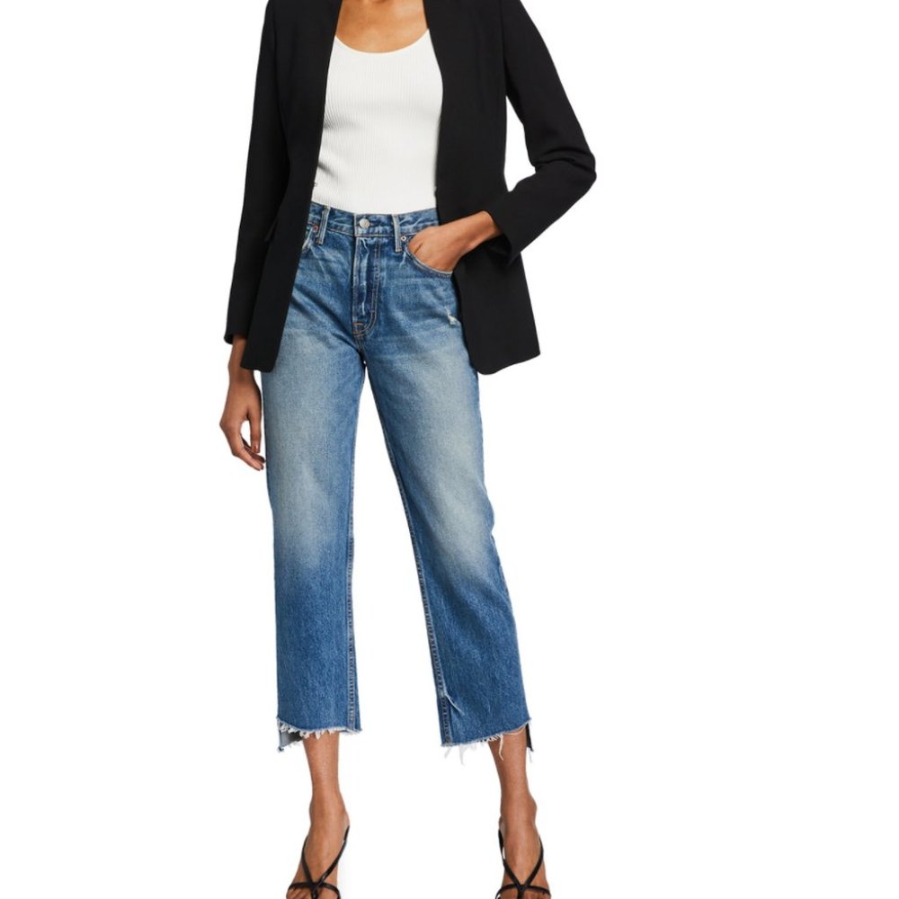 GRLFRND Helena Straight-Leg Cropped Jeans